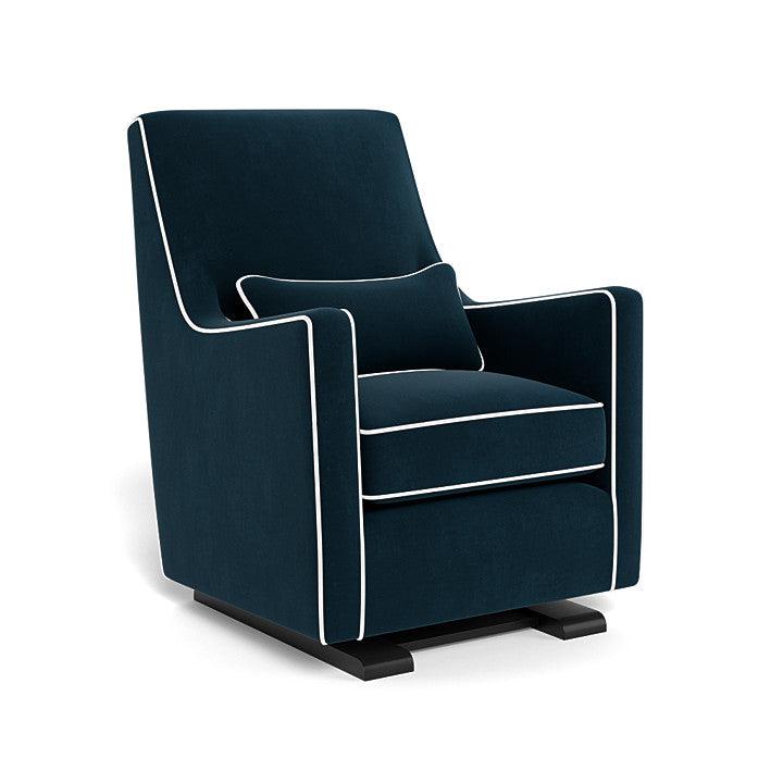 Monte Design - Luca Glider - Custom Combination-Chairs-Navy Velvet + White Microfiber Piping + Espresso Base-Posh Baby