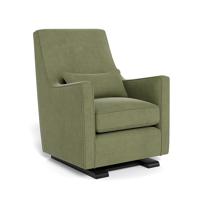 Monte Design - Luca Glider - Espresso Base-Chairs-Olive Green Brushed Cotton-Linen-Posh Baby