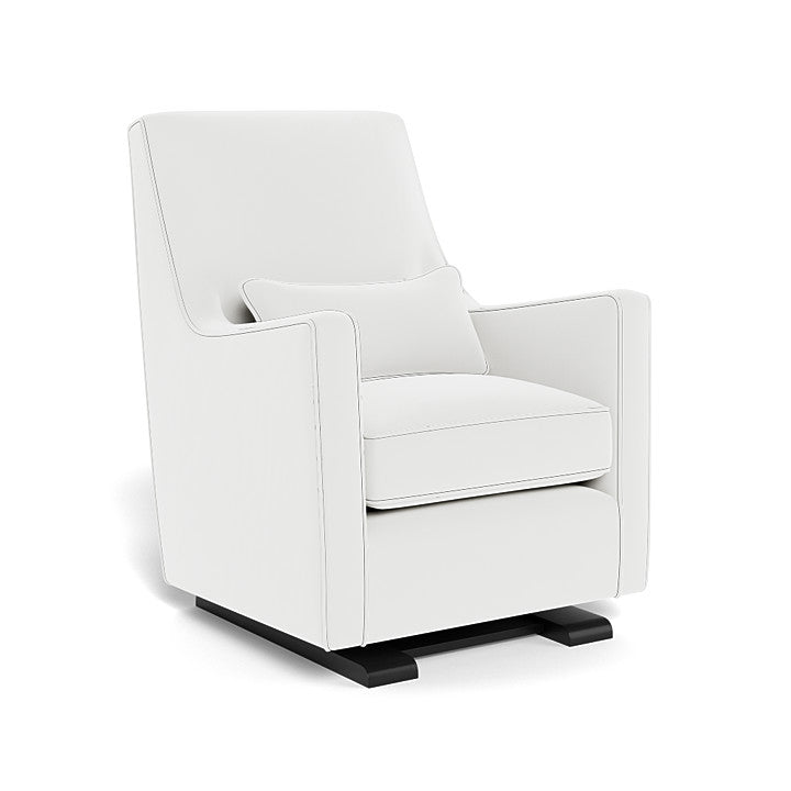 Monte Design - Luca Glider - Espresso Base-Chairs-White Microfiber-Posh Baby