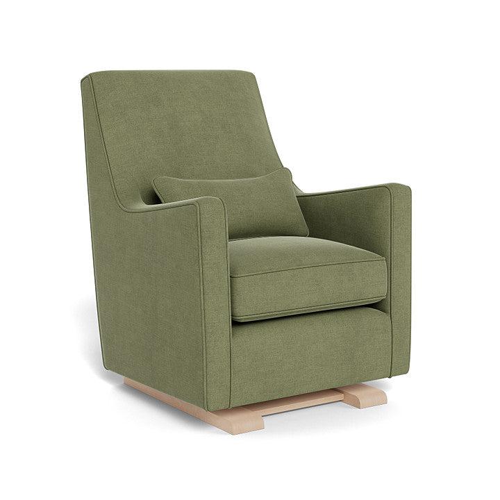 Monte Design - Luca Glider - Maple Base-Chairs-Olive Green Brushed Cotton-Linen-Posh Baby