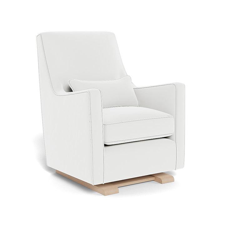 Monte Design - Luca Glider - Maple Base-Chairs-White Microfiber-Posh Baby