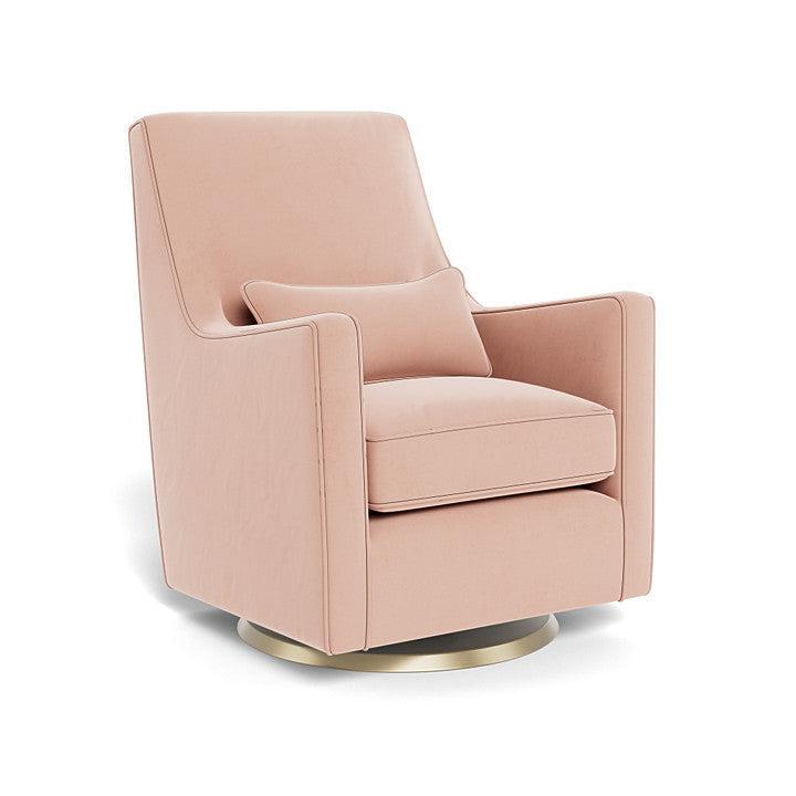 Monte Design - Luca Glider - Matte Gold Swivel Base-Chairs-Blush Velvet-Posh Baby