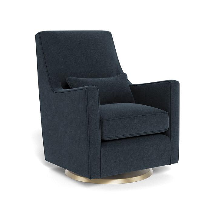 Monte Design - Luca Glider - Matte Gold Swivel Base-Chairs-Deep Navy Heathered-Posh Baby