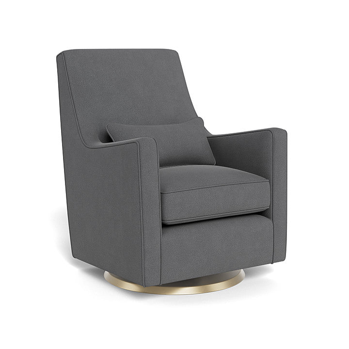 Monte Design - Luca Glider - Matte Gold Swivel Base-Chairs-Graphite Felt-Posh Baby