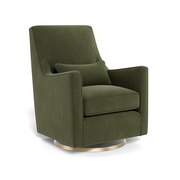 Monte Design - Luca Glider - Matte Gold Swivel Base-Chairs-Moss Green Velvet-Posh Baby