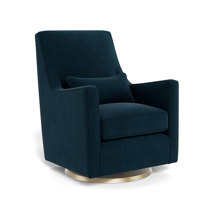 Monte Design - Luca Glider - Matte Gold Swivel Base-Chairs-Navy Velvet-Posh Baby