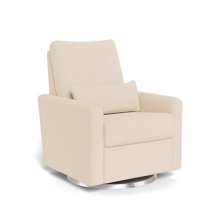 Monte Design - Matera Glider Recliner - Brushed Silver Swivel Base-Chairs-Biscuit Boucle-Posh Baby