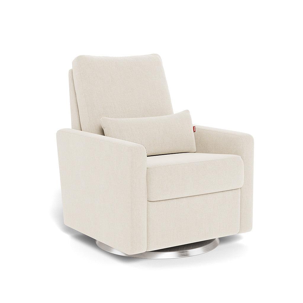 Monte Design - Matera Glider Recliner - Brushed Silver Swivel Base-Chairs-Dune Heathered-Posh Baby