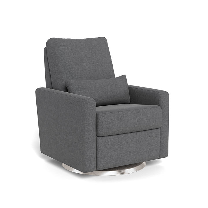 Monte Design - Matera Glider Recliner - Brushed Silver Swivel Base-Chairs-Graphite Felt-Posh Baby