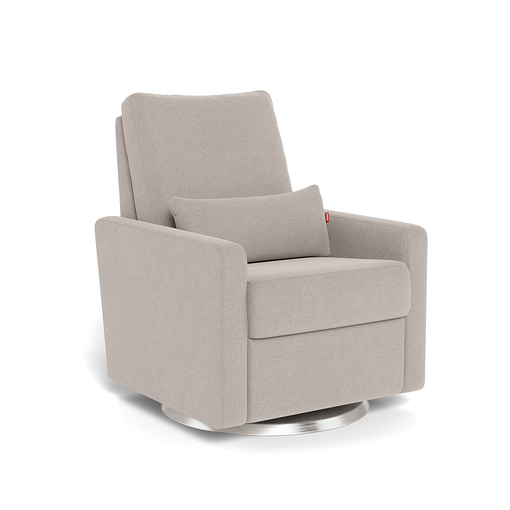 Monte Design - Matera Glider Recliner - Brushed Silver Swivel Base-Chairs-Sand Heathered-Posh Baby