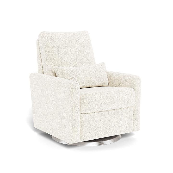 Monte Design - Matera Glider Recliner - Brushed Silver Swivel Base-Chairs-Sheepskin-Posh Baby