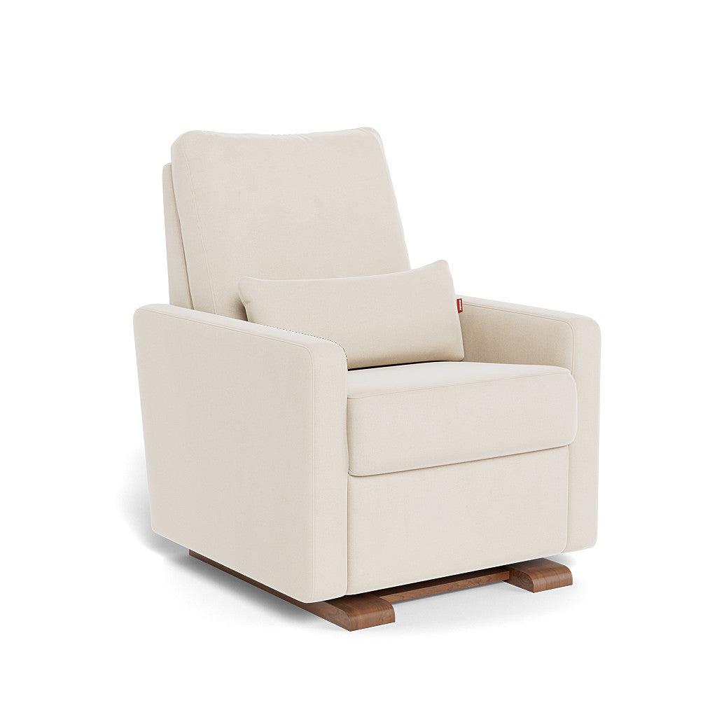 Monte Design - Matera Glider Recliner - Walnut Base-Chairs-Beach Brushed Cotton-Linen-Posh Baby