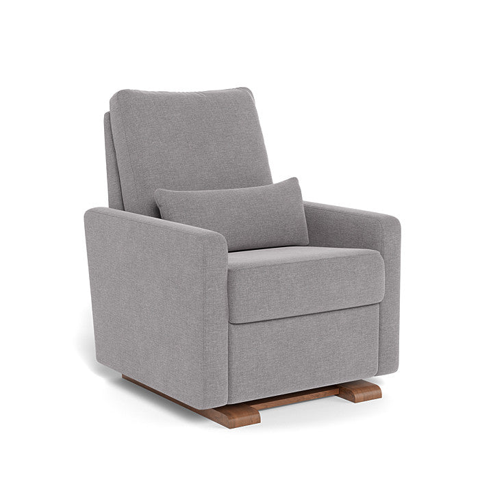 Monte Design - Matera Glider Recliner - Walnut Base-Chairs-Pebble Grey Heathered-Posh Baby