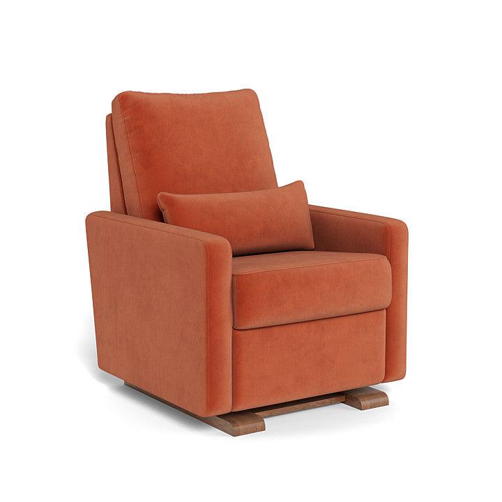 Monte Design - Matera Glider Recliner - Walnut Base-Chairs-Terracotta Velvet-Posh Baby