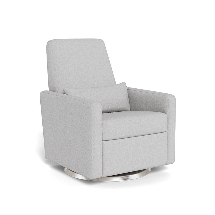 Monte Design - Motorized Grano Glider Recliner - Brushed Steel Swivel Base-Chairs-Fog Grey-Posh Baby