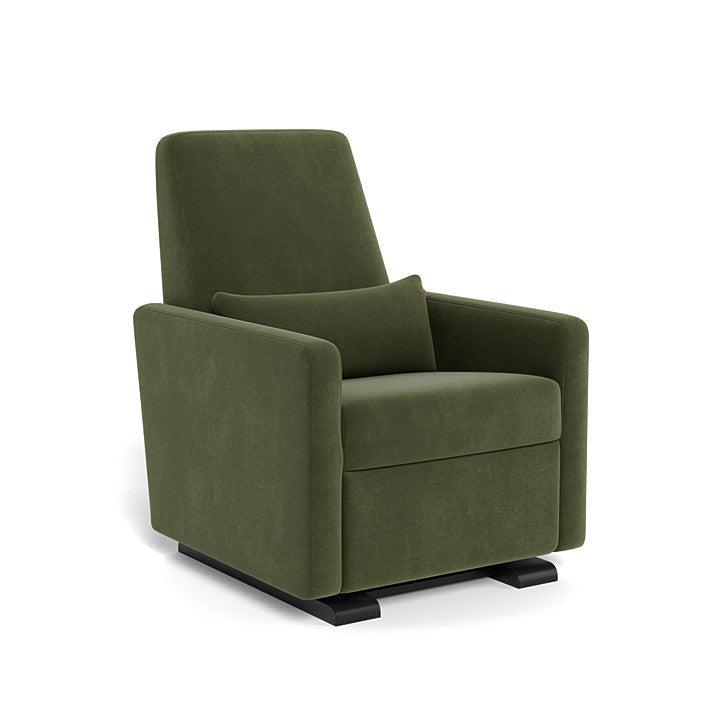 Monte Design - Motorized Grano Glider Recliner - Espresso Base-Chairs-Moss Green Velvet-Posh Baby