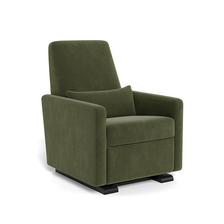 Monte Design - Motorized Grano Glider Recliner - Espresso Base-Chairs-Moss Green Velvet-Posh Baby