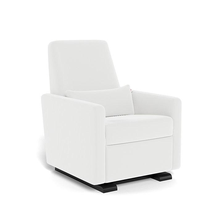 Monte Design - Motorized Grano Glider Recliner - Espresso Base-Chairs-White Microfiber-Posh Baby