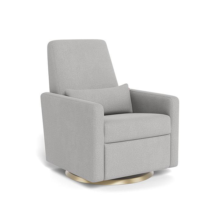 Monte Design - Motorized Grano Glider Recliner - Gold Swivel Base-Chairs-Cloud Grey-Posh Baby