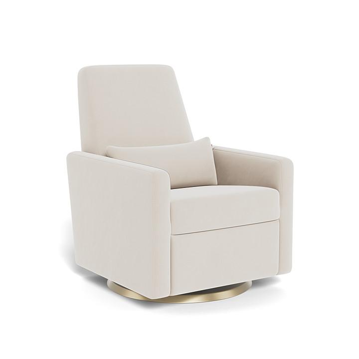 Monte Design - Motorized Grano Glider Recliner - Gold Swivel Base-Chairs-Stone Velvet-Posh Baby