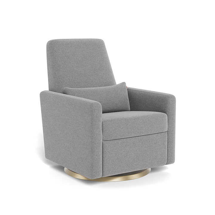 Monte Design - Motorized Grano Glider Recliner - Matte Gold Swivel Base-Chairs-Grey Wool-Posh Baby