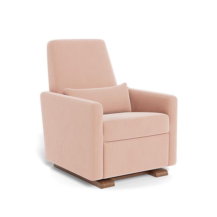 Monte Design - Motorized Grano Glider Recliner - Walnut Base-Chairs-Blush Velvet-Posh Baby