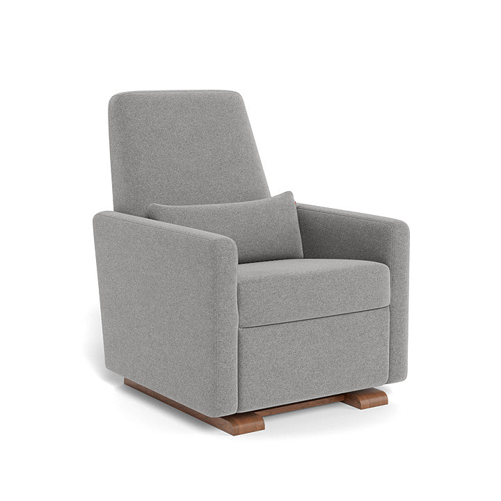 Monte Design - Motorized Grano Glider Recliner - Walnut Base-Chairs-Grey Wool-Posh Baby