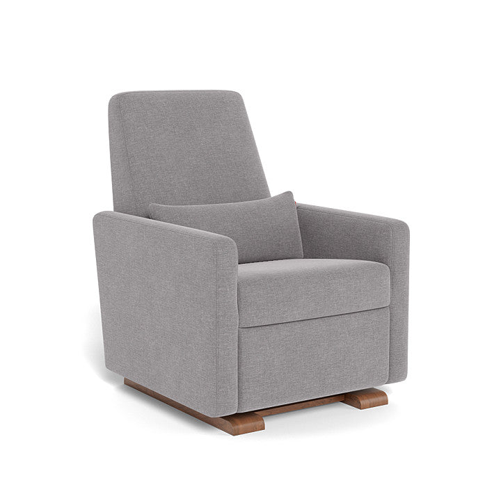 Monte Design - Motorized Grano Glider Recliner - Walnut Base-Chairs-Pebble Grey Heathered-Posh Baby