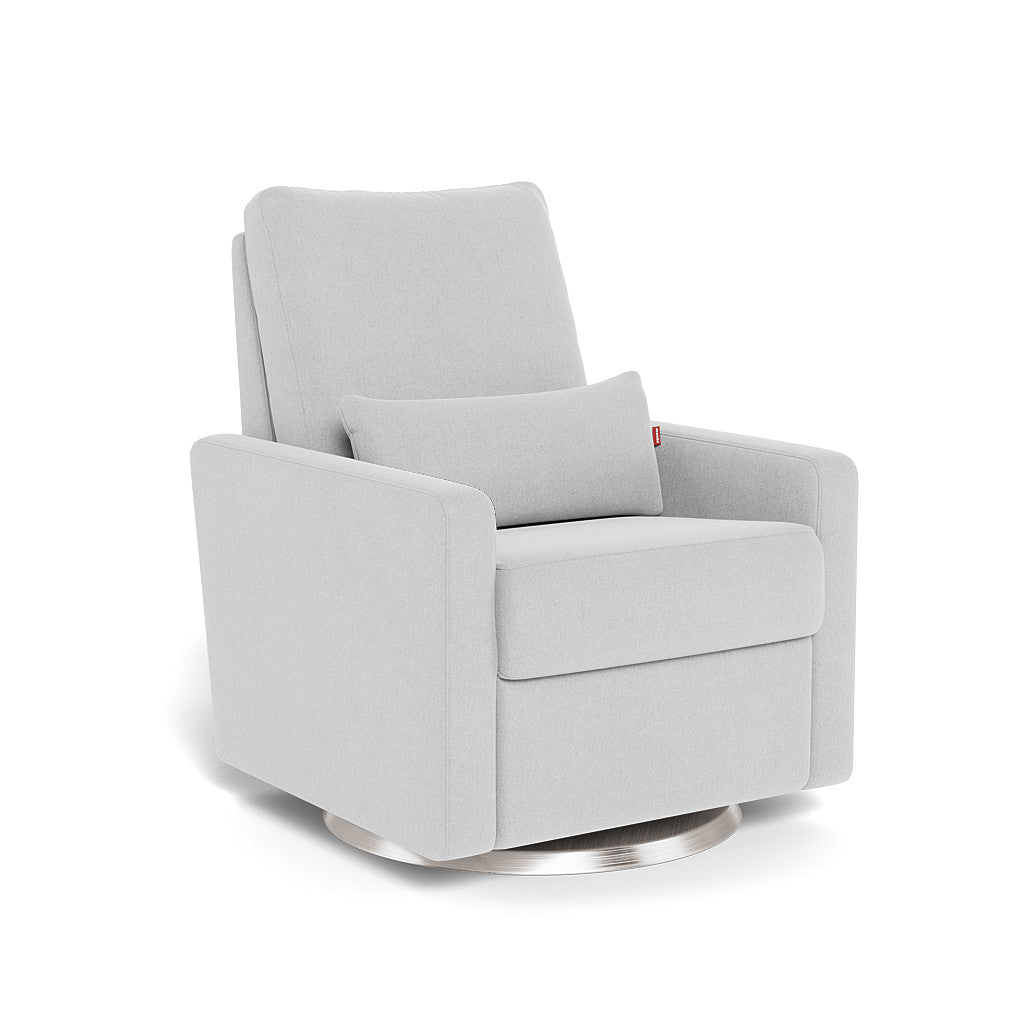 Monte Design - Motorized Matera Glider Recliner - Brushed Steel Swivel Base-Chairs-Ash-Posh Baby