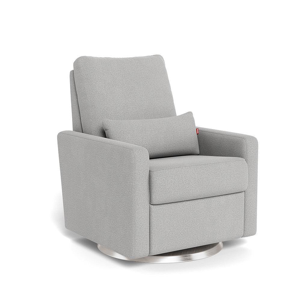 Monte Design - Motorized Matera Glider Recliner - Brushed Steel Swivel Base-Chairs-Cloud Grey-Posh Baby