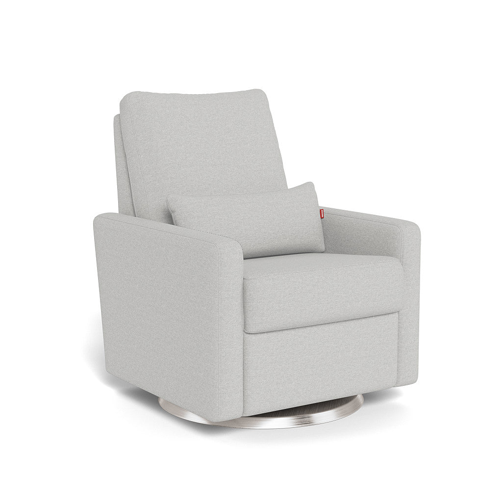 Monte Design - Motorized Matera Glider Recliner - Brushed Steel Swivel Base-Chairs-Fog Grey-Posh Baby