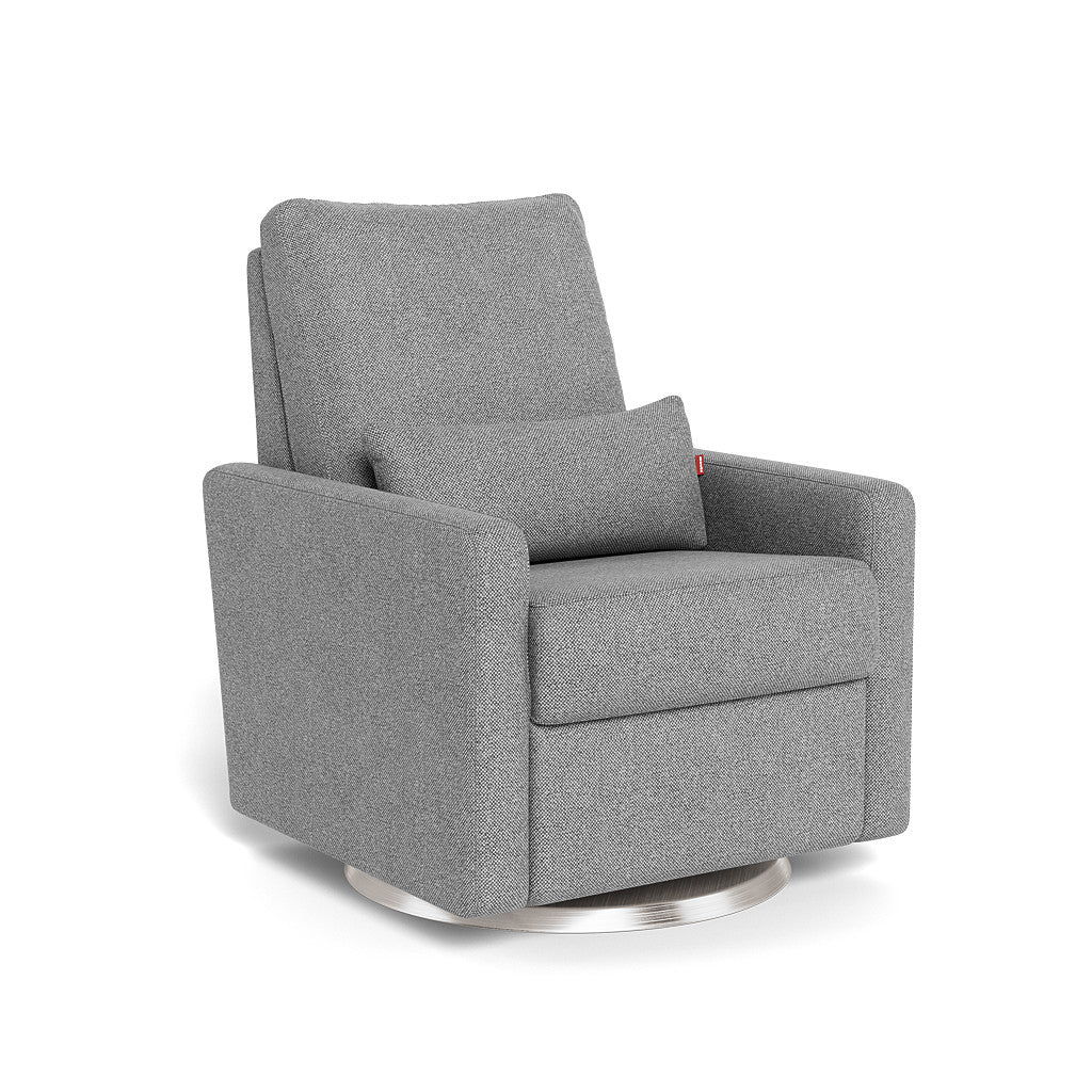 Monte Design - Motorized Matera Glider Recliner - Brushed Steel Swivel Base-Chairs-Pepper Grey-Posh Baby