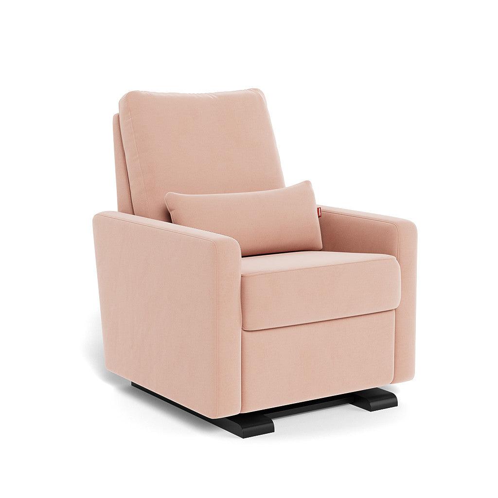 Monte Design - Motorized Matera Glider Recliner - Espresso Base-Chairs-Blush Velvet-Posh Baby