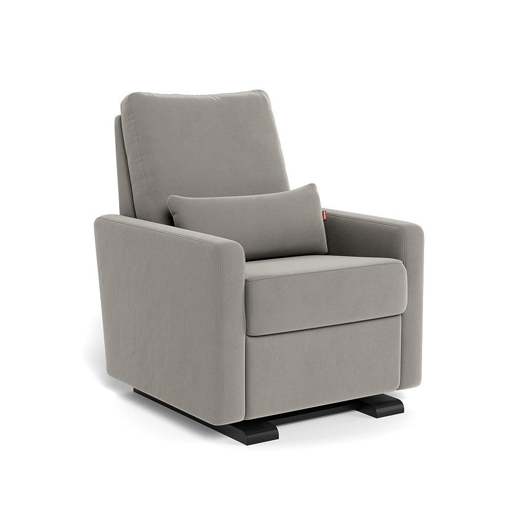 Monte Design - Motorized Matera Glider Recliner - Espresso Base-Chairs-Mineral Grey Velvet-Posh Baby