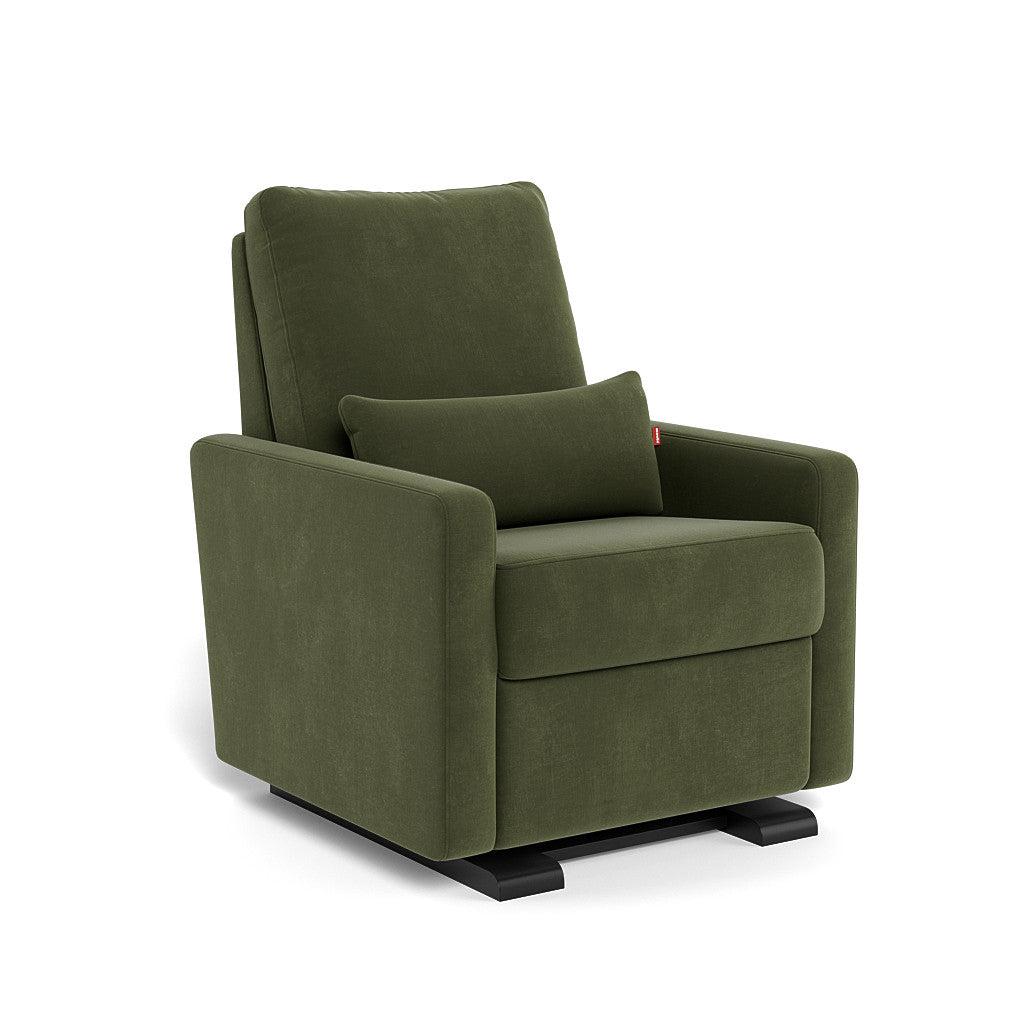 Monte Design - Motorized Matera Glider Recliner - Espresso Base-Chairs-Moss Green Velvet-Posh Baby