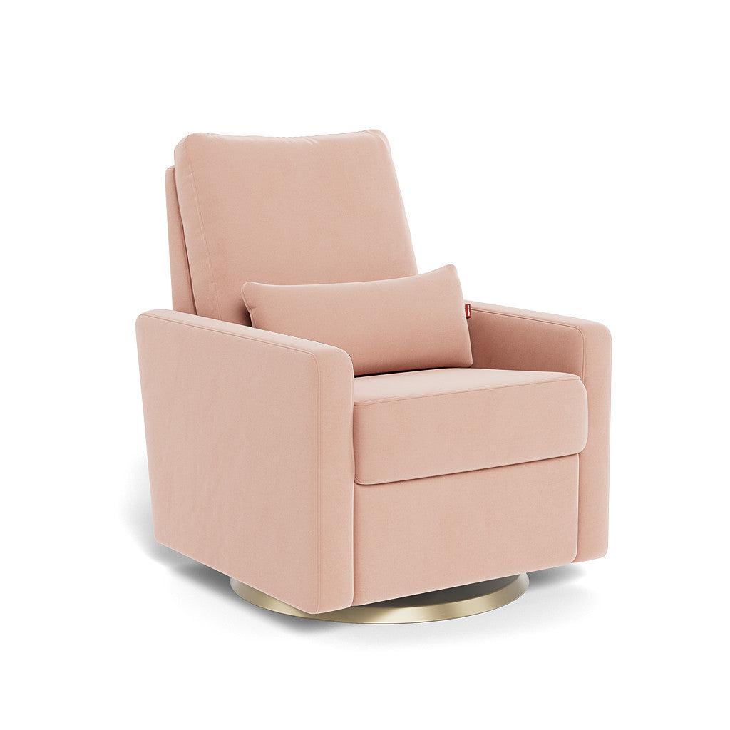 Monte Design - Motorized Matera Glider Recliner - Gold Swivel Base-Chairs-Blush Velvet-Posh Baby