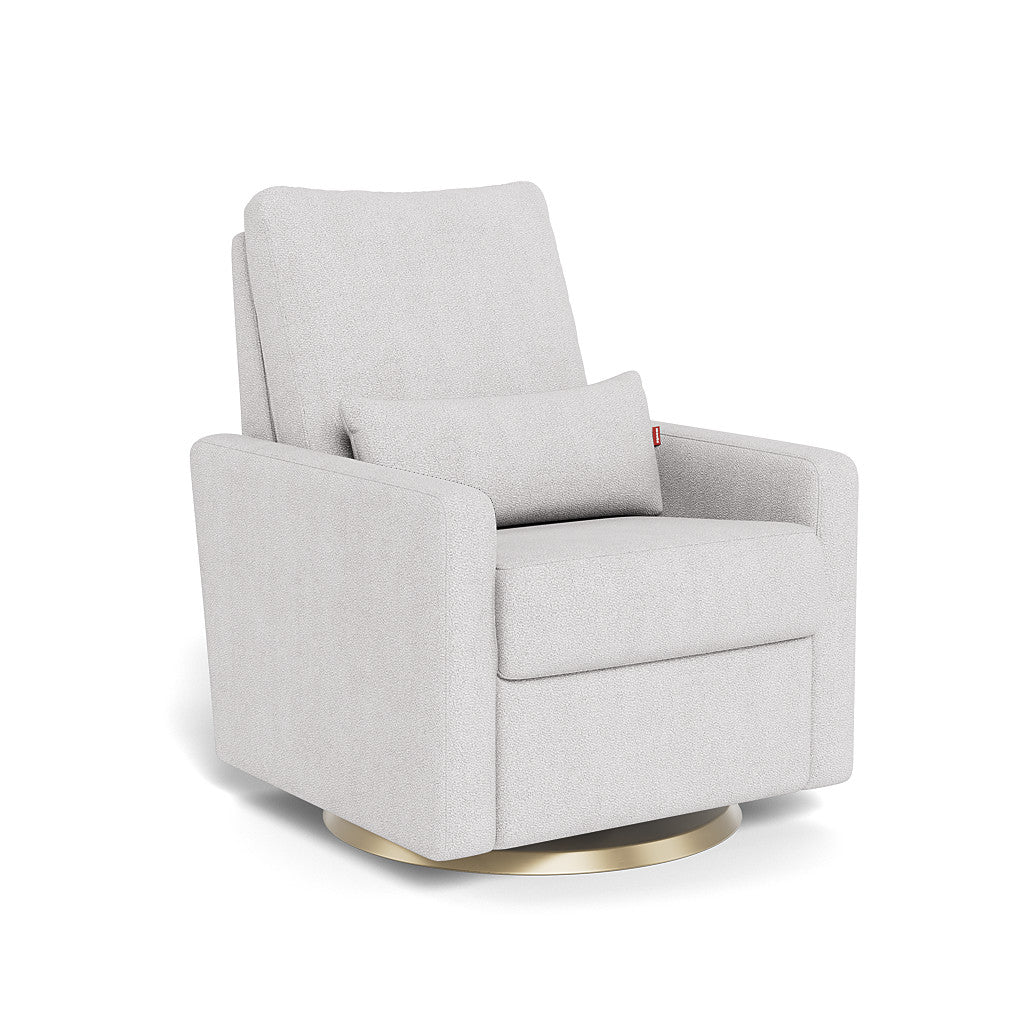 Monte Design - Motorized Matera Glider Recliner - Gold Swivel Base-Chairs-Dove Grey Boucle-Posh Baby