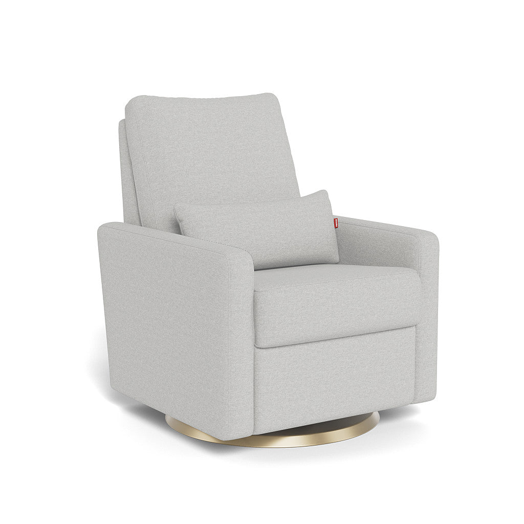 Monte Design - Motorized Matera Glider Recliner - Gold Swivel Base-Chairs-Fog Grey-Posh Baby