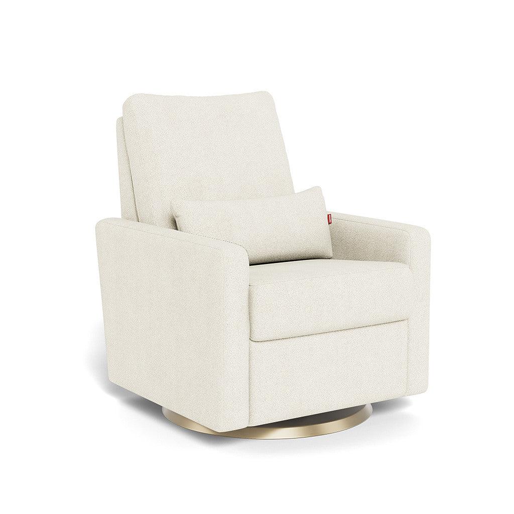 Monte Design - Motorized Matera Glider Recliner - Gold Swivel Base-Chairs-Ivory Boucle-Posh Baby