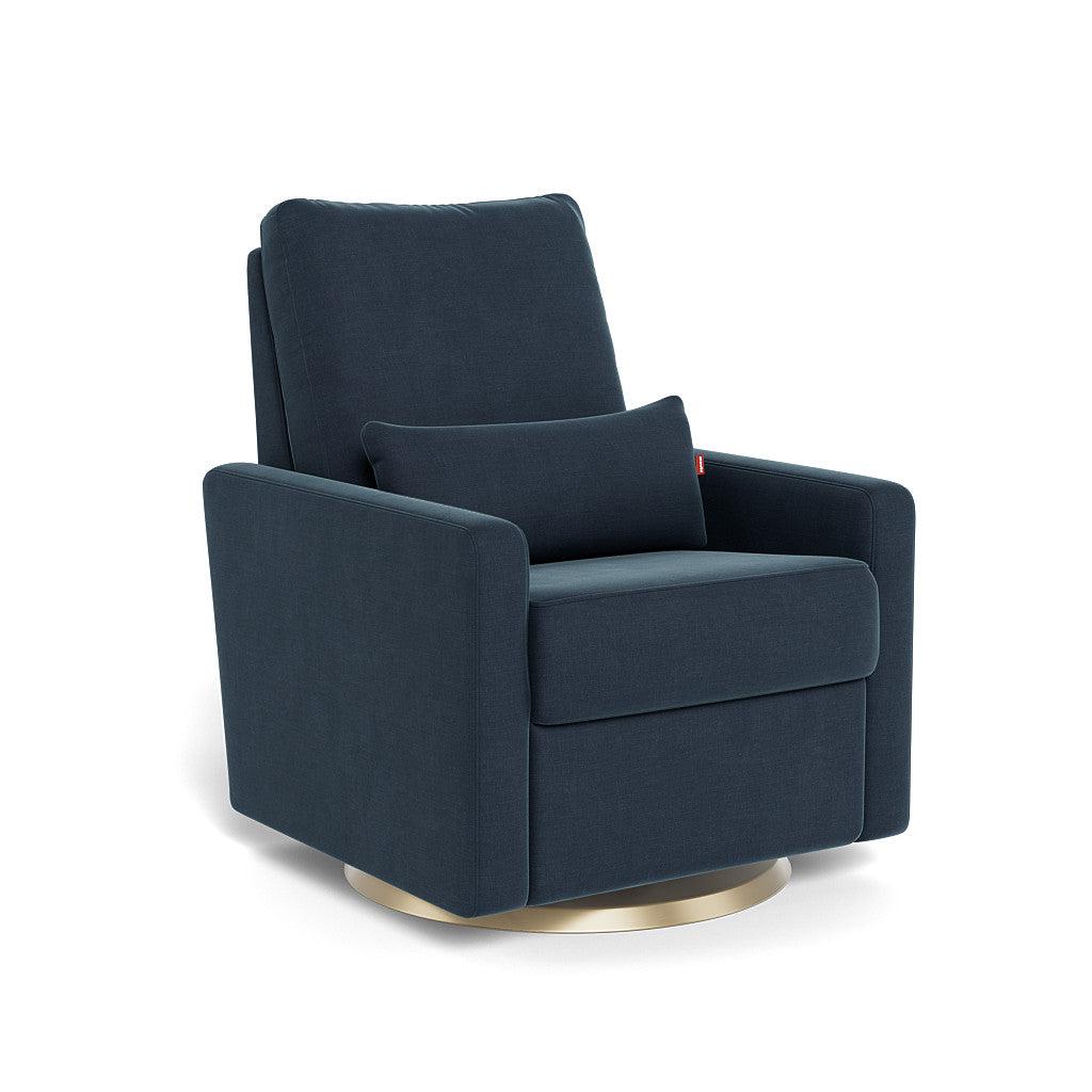 Monte Design - Motorized Matera Glider Recliner - Gold Swivel Base-Chairs-Midnight Blue-Posh Baby