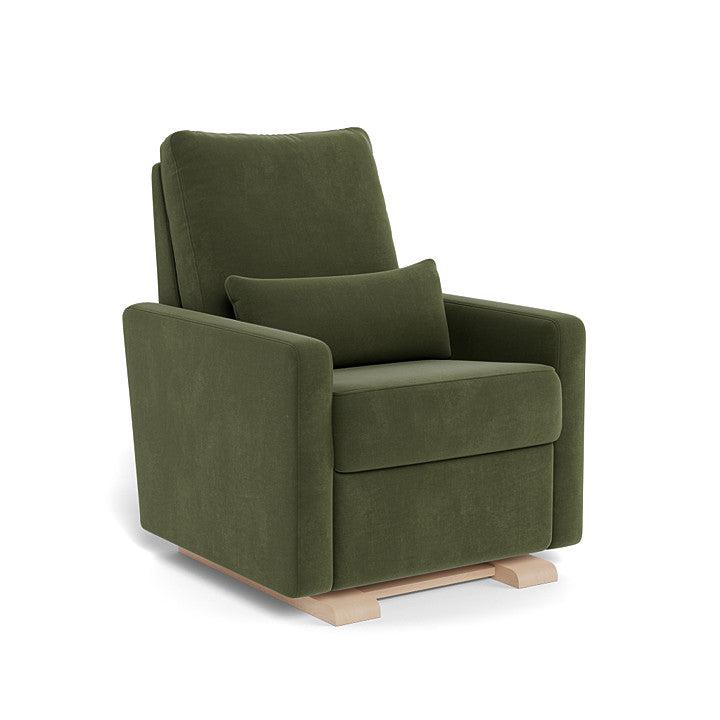 Monte Design - Motorized Matera Glider Recliner - Maple Base-Chairs-Moss Green Velvet-Posh Baby