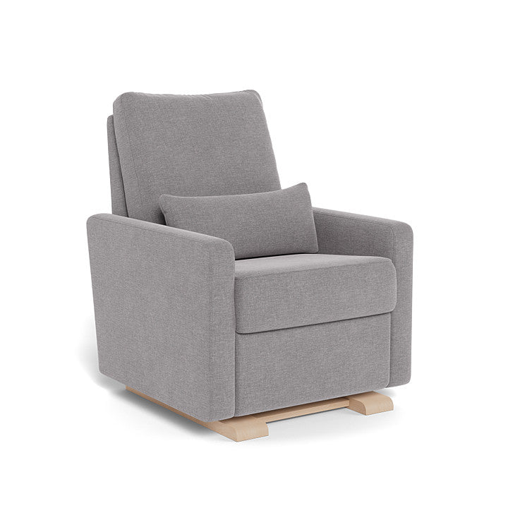 Monte Design - Motorized Matera Glider Recliner - Maple Base-Chairs-Pebble Grey Heathered-Posh Baby