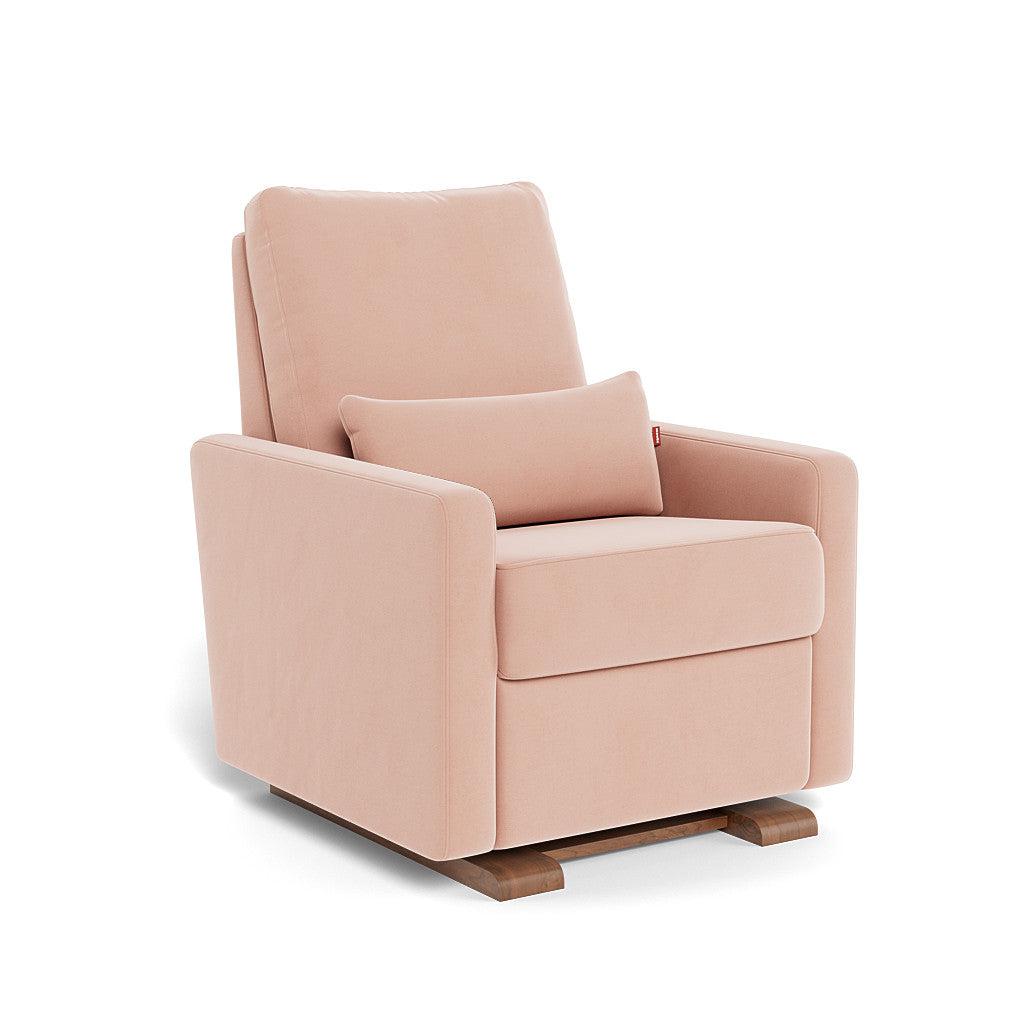 Monte Design - Motorized Matera Glider Recliner - Walnut Base-Chairs-Blush Velvet-Posh Baby