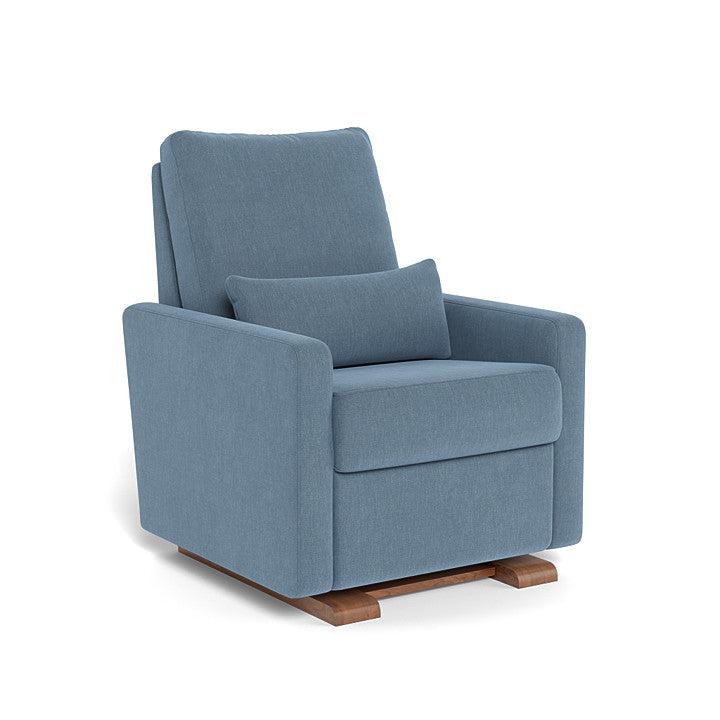 Monte Design - Motorized Matera Glider Recliner - Walnut Base-Chairs-Denim Blue-Posh Baby