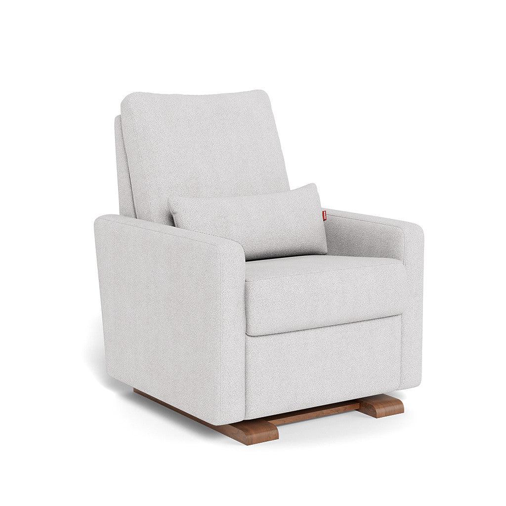 Monte Design - Motorized Matera Glider Recliner - Walnut Base-Chairs-Dove Grey Boucle-Posh Baby