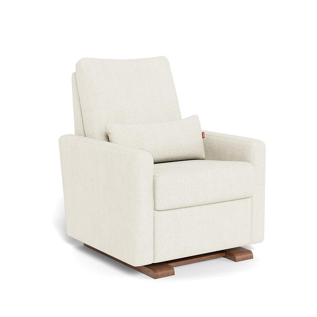 Monte Design - Motorized Matera Glider Recliner - Walnut Base-Chairs-Ivory Boucle-Posh Baby