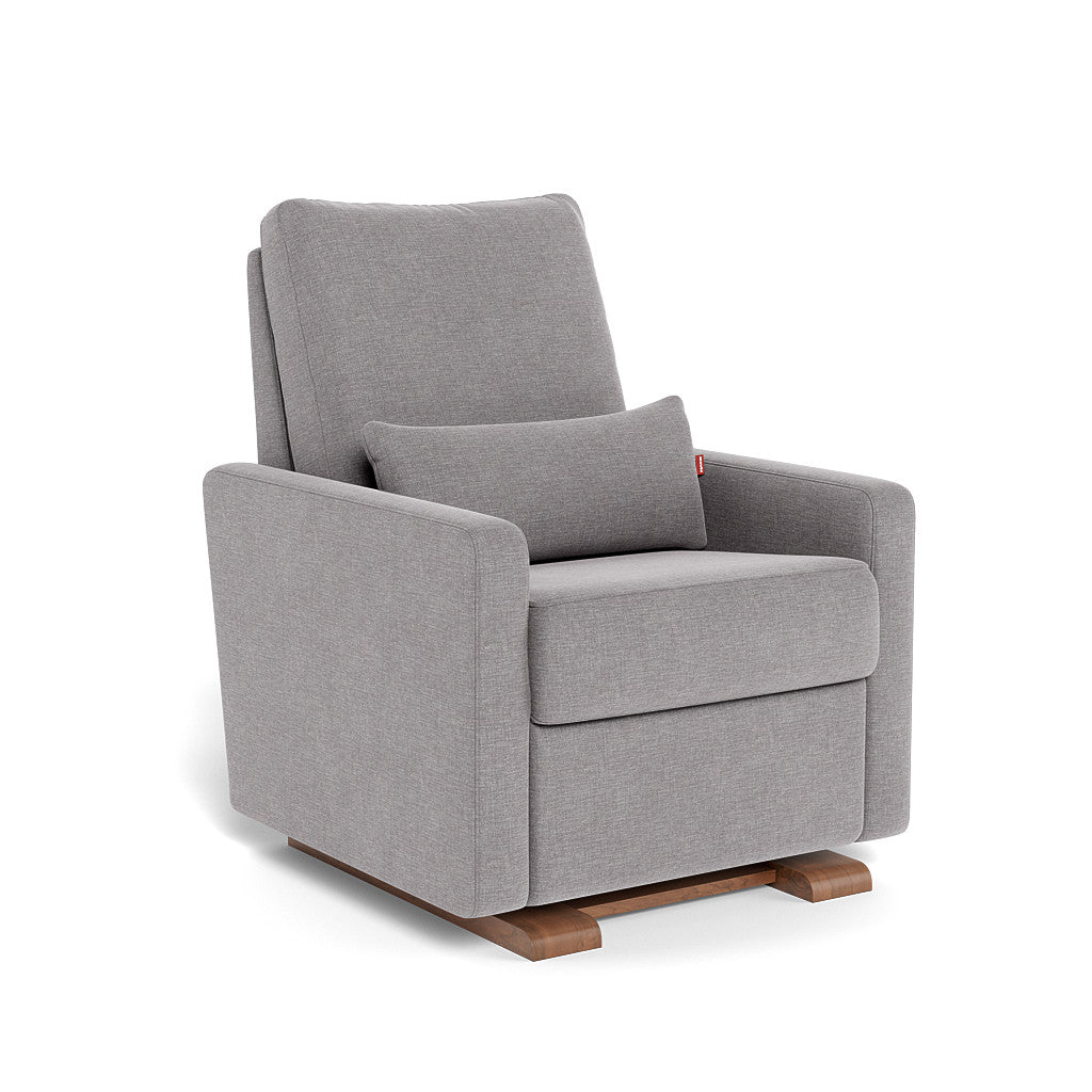 Monte Design - Motorized Matera Glider Recliner - Walnut Base-Chairs-Pebble Grey-Posh Baby