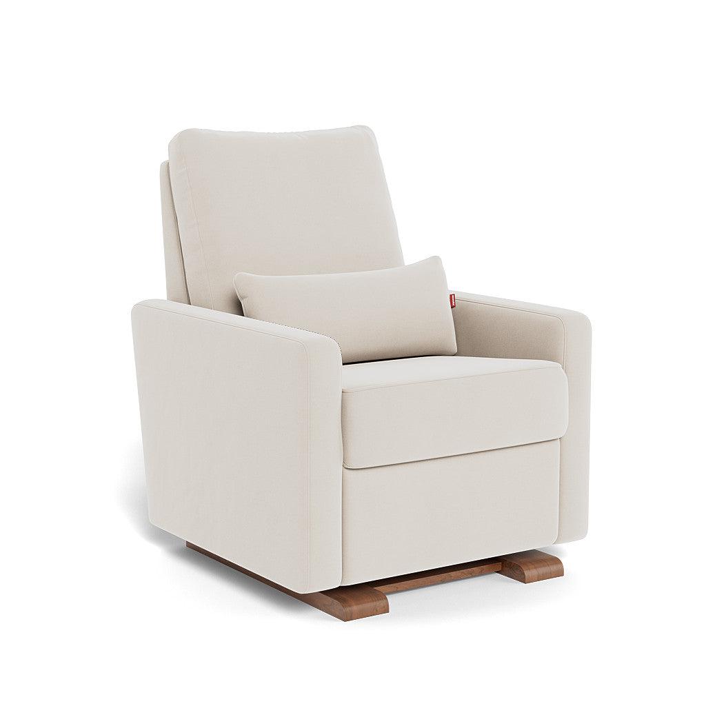 Monte Design - Motorized Matera Glider Recliner - Walnut Base-Chairs-Stone Velvet-Posh Baby