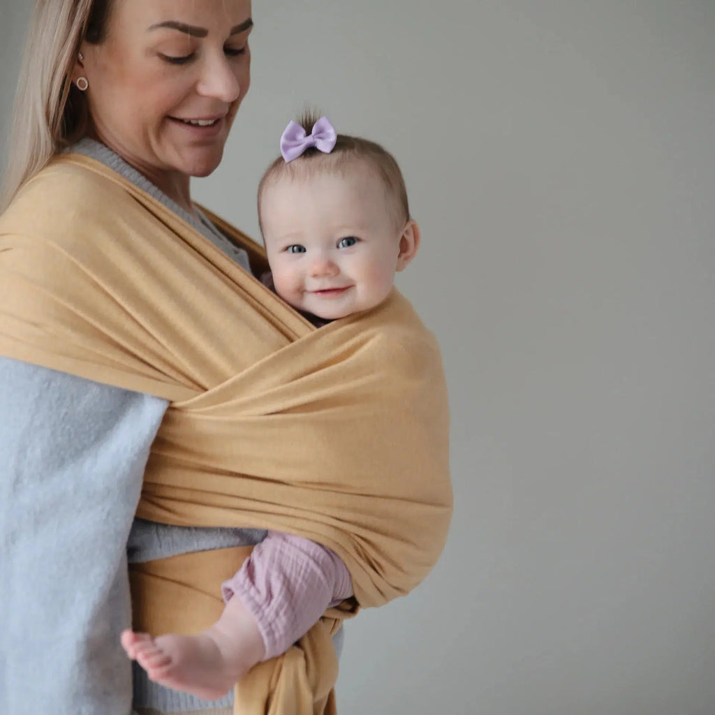 Mushie - Organic Cotton Baby Wrap - Ivory-Baby Carriers-Posh Baby