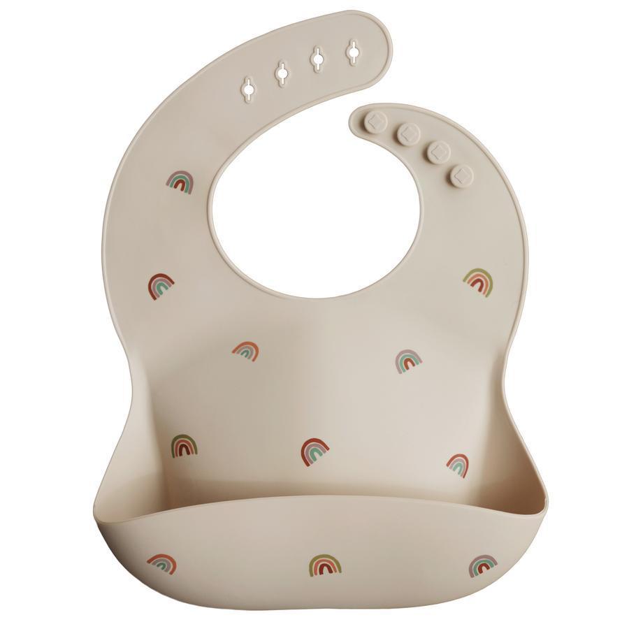 Mushie - Silicone Baby Bib - Rainbow-Bibs + Burps-Posh Baby